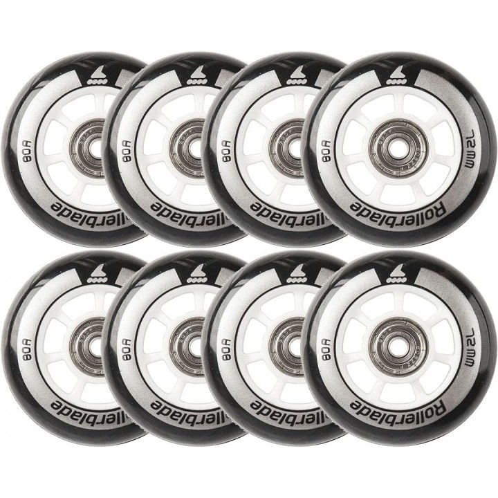 ROUES  76MM/80A + roulements SG5 (8 Roues)
