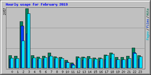 Hourly usage for February 2019