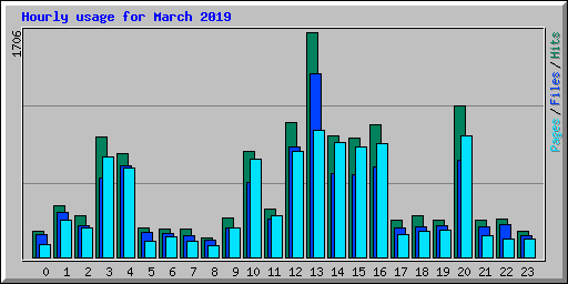 Hourly usage for March 2019