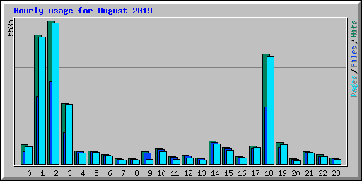 Hourly usage for August 2019