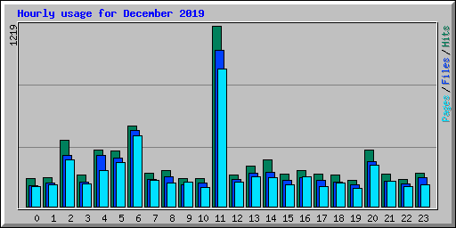 Hourly usage for December 2019