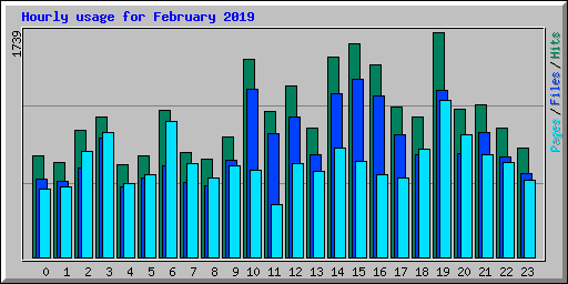 Hourly usage for February 2019