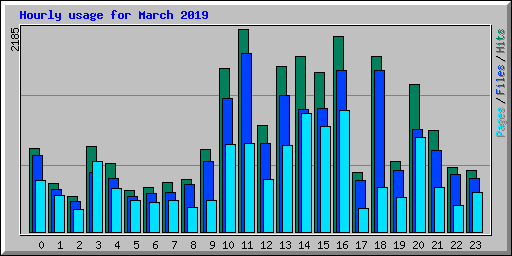 Hourly usage for March 2019