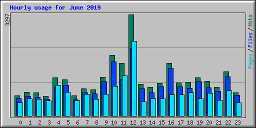 Hourly usage for June 2019