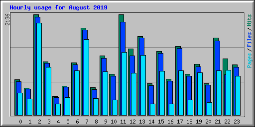 Hourly usage for August 2019