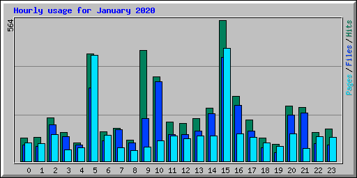 Hourly usage for January 2020