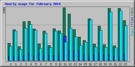 Hourly usage for February 2019