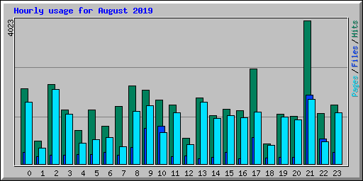 Hourly usage for August 2019