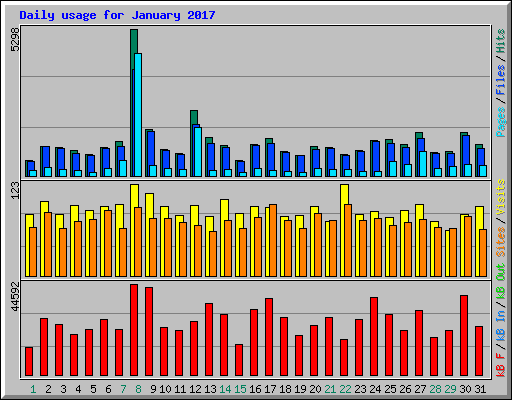 Daily usage for January 2017