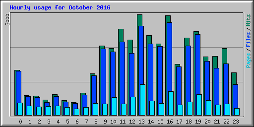 Hourly usage for October 2016