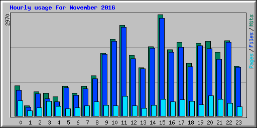 Hourly usage for November 2016